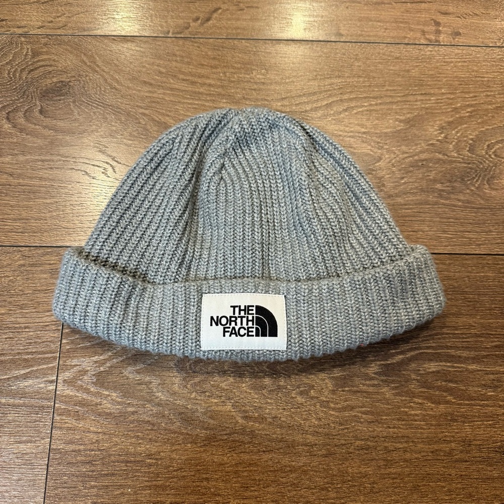 The North Face Light Gray Knit Beanie